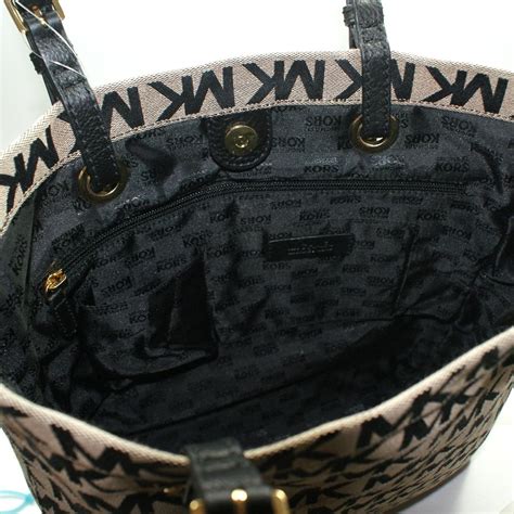 michael kors jet set ew signature jacquard tote black|Jet Set Medium Tote Bag .